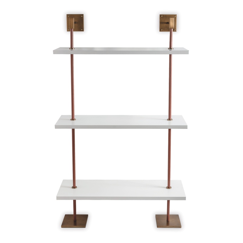 Arnold 3-Tier White/Aged Brass Shelf 36"w
