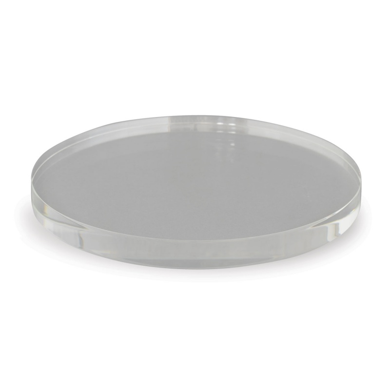 Clear Lucite Round Stand 10"D (Set Of 2)