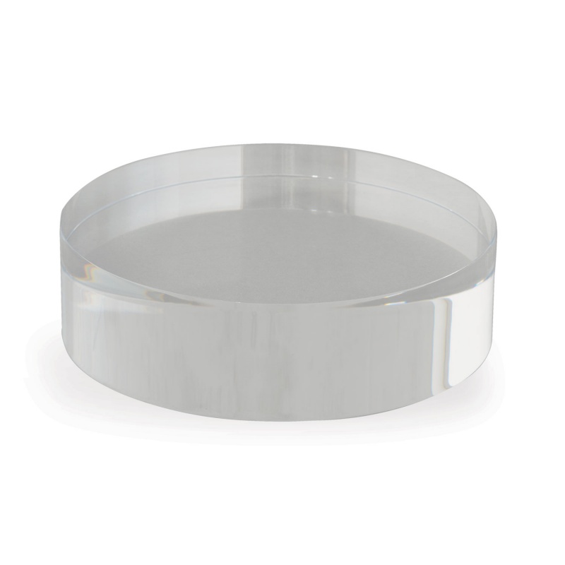 Clear Lucite Round Stand 7"D X 2"H (Set Of 2)
