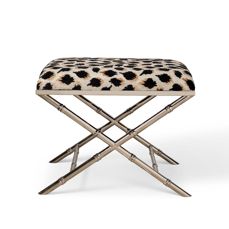 Lauderdale Nickel Ocelot Black Bench
