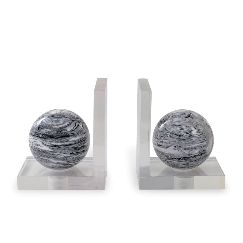 Prescott Black Bookends--Pair