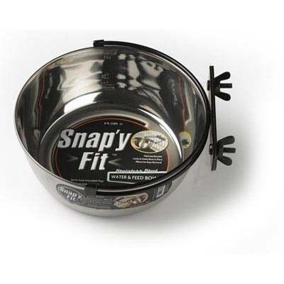 Stainless Steel Snap'y Fit Water And Feed Bowl 1 Quart