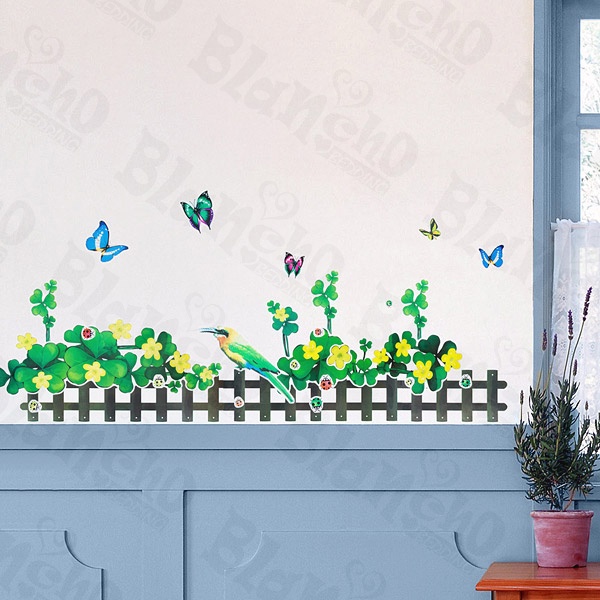 Green Fence 2 X-Large Wall Decals
