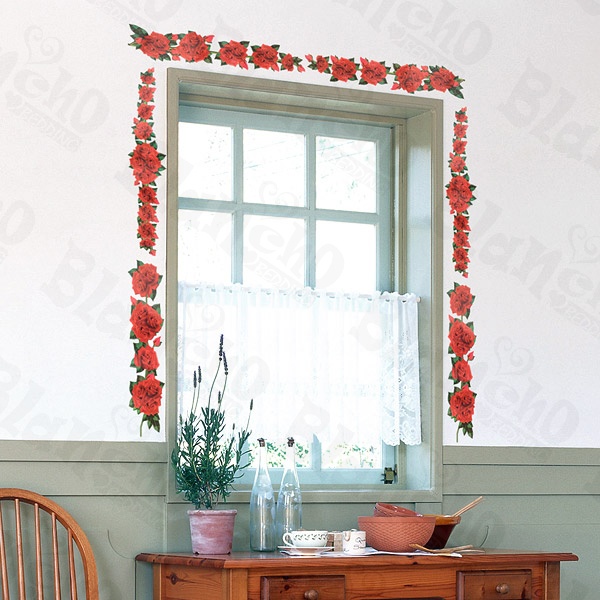 Flowers Fence Wall Decals Stickers Appliques Home Decor