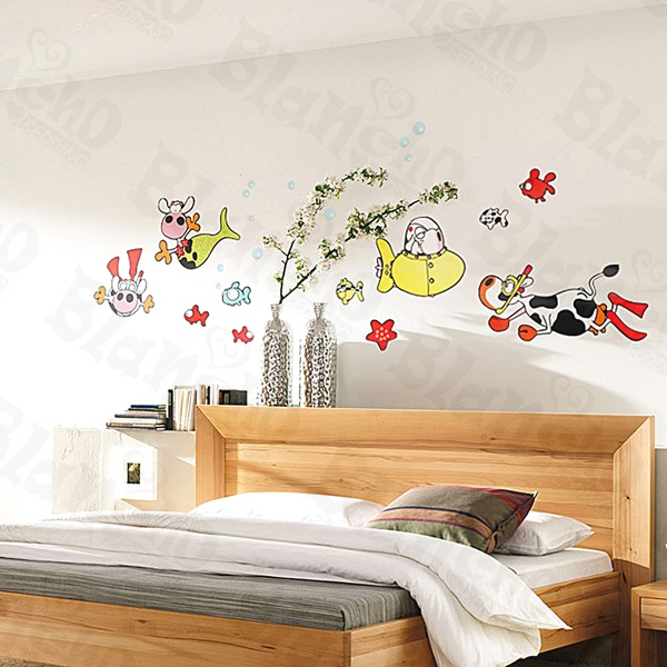 Cows Under The Sea Large Wall Decals