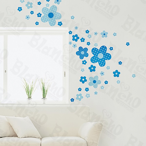 Polka Dot Flowers - Medium Wall Decals Stickers Appliques Home Decor