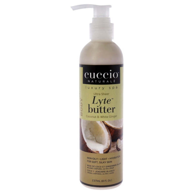Lyte Ultra-Sheer Body Butter - Coconut And White Ginger By Cuccio Naturale For Unisex - 8 Oz Body Lotion