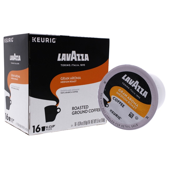 Gran Aroma Medium Roast Ground Coffee Pods By Lavazza For Unisex - 16 X 0.34 Oz Coffee