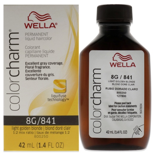 Wella Color Charm Permanent Liquid Hair Color - 8G Light Golden Blonde