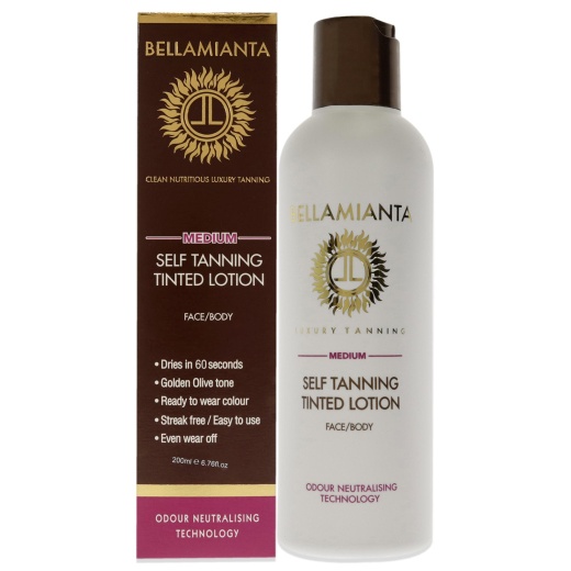 Self-Tanning Tinted Lotion - Medium by Bellamianta for Women - 6.76 oz Bronzer