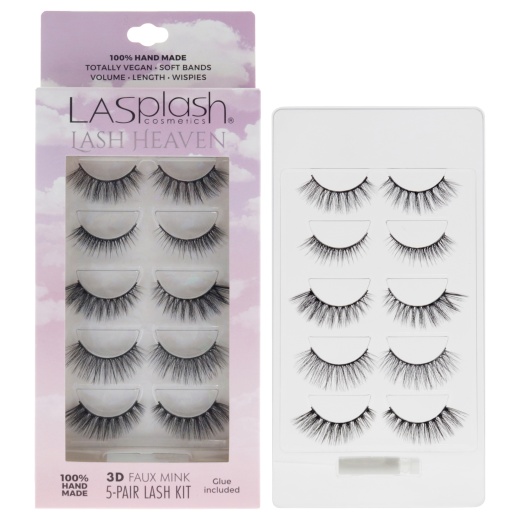 Lash Heaven Kit by Lasplash - 5 Pair Eyelashes for Women