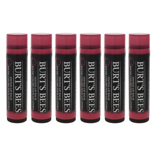 Burts Bees Tinted Lip Balm - Hibiscus for Unisex - 0.15 Oz Pack of 6