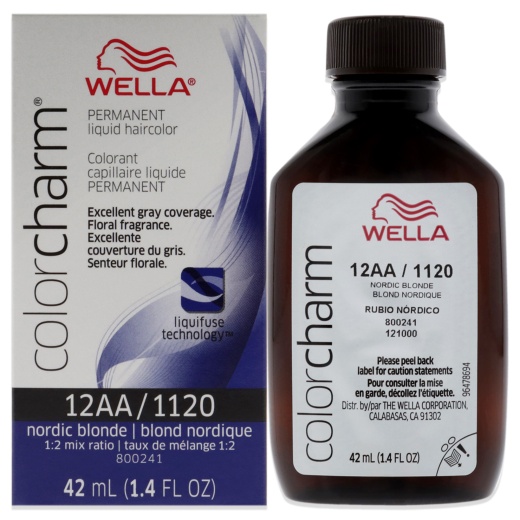 Wella Color Charm Permanent Liquid Hair Color 1120 12Aa Nordic Blonde for Unisex - 1.42 Oz