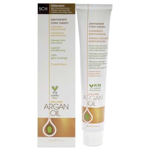 One N Only Argan Oil Permanent Color Cream - 5Ch Light Chocolate Brown - 3 Oz