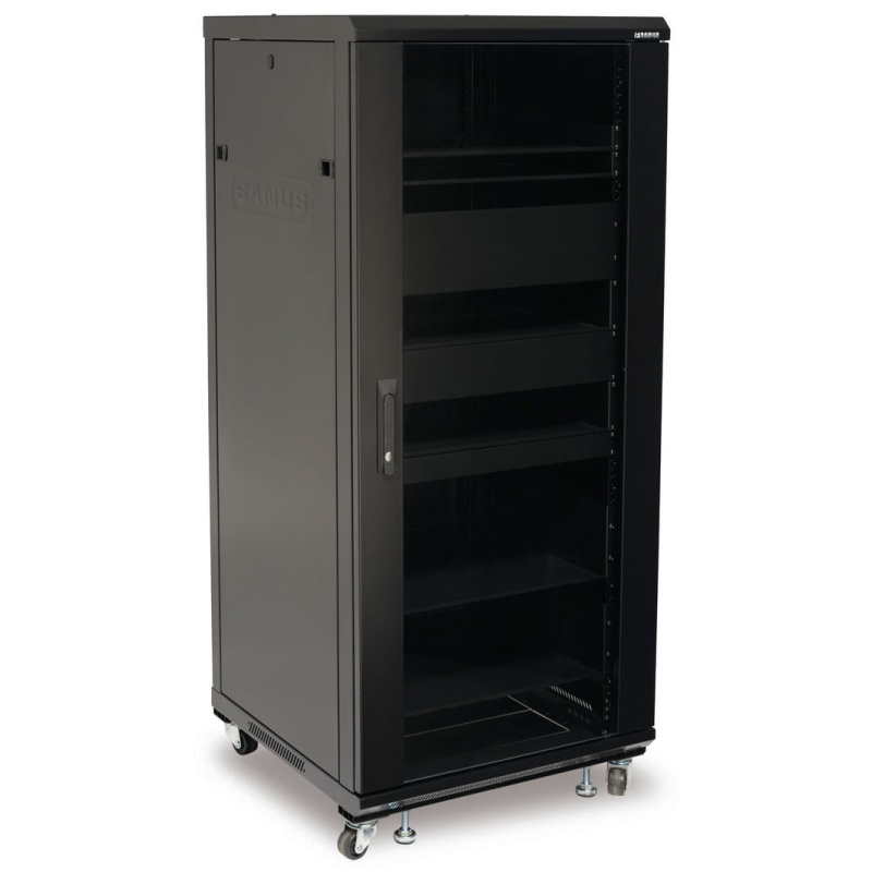Sanus Cfr2127-B1 27U Home Theater Component Rack System With Blanking Panels And Vented Shelves