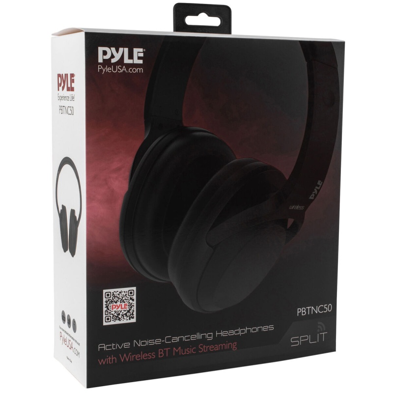 Pyle Pbtnc50 Over-Ear Active Noise-Canceling Headphones With Bluetooth