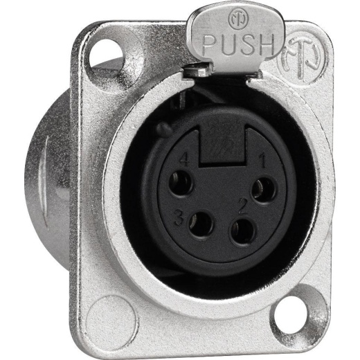 Neutrik Nc4fd-L-1 Xlr "D" Series Panel Mount Female Nickel