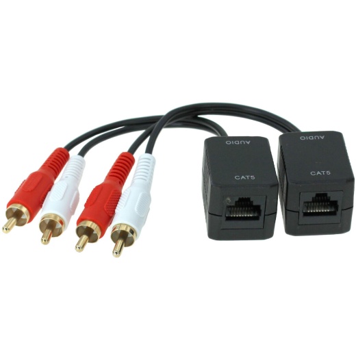 RCA Audio Set L/R Stereo Extender Over Ethernet Cable - Thumbnail 3