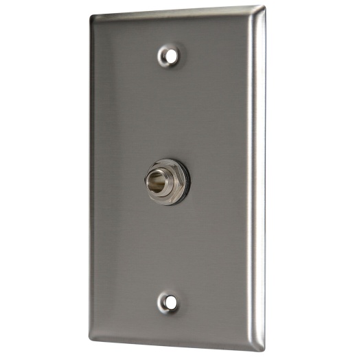 Pro Co WP1017 1/4" TRS Jack Stainless Steel Metal Wallplate Single Gang