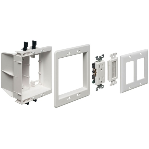 Arlington Industries TVBU505K 2-Gang Recessed Power and Low Voltage TV Box Kit