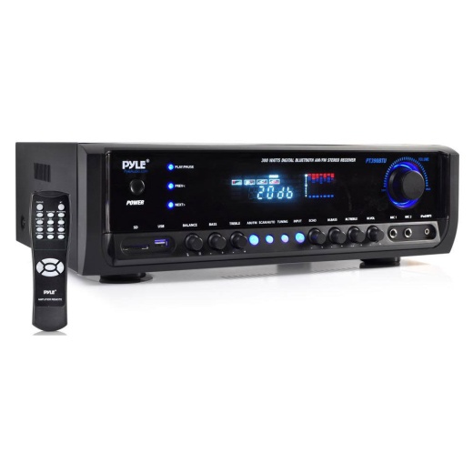 Pyle PT390BTU Digital Stereo Receiver with Bluetooth, Aux-In, MP3, USB, SD, AM/FM Radio, 300W