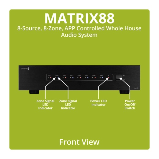 Dayton Audio Matrix88 8-Source 8-Zone Distributed Audio Matrix Preamplifier
