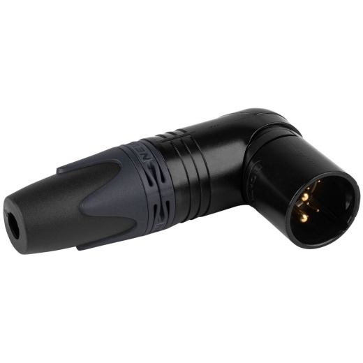 Neutrik NC10MRX-14-B Male 10-Pin XLR 90 Degree Right Angle Cable Connector Black/Gold