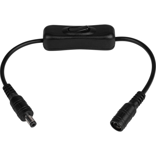 2.1 x 5.5mm M/F DC Coax/Barrel Connector 1 Ft. Extension Cord with Inline On/Off Switch