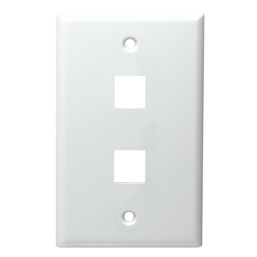 Datacomm 20-3002-Wh Keystone Wall Plate 2 Port White