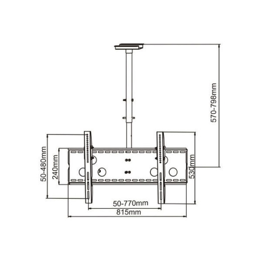 Shadow Mounts LCDCM60 Single TV Ceiling Mount with Tilt 32"-90"