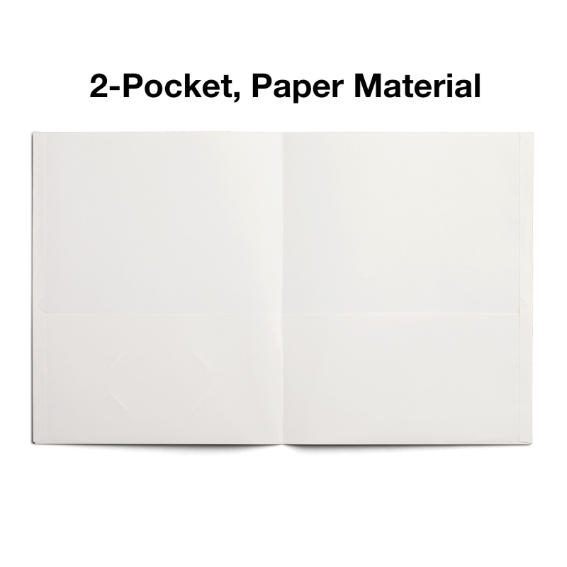 Staples Smooth 2-Pocket Paper Folder, White, 25/Box (50760/27537-Cc)