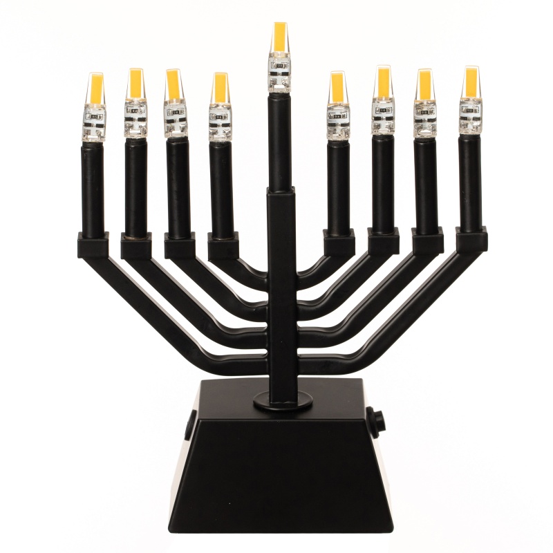 Vintiquewise Wall Mount 9-Branch Hanukkah Menorah With Led Candles Illuminated Display Contemporary Decorative Accent Judaica Centerpiece And Meaningful Gift For Hanukkah Celebrations