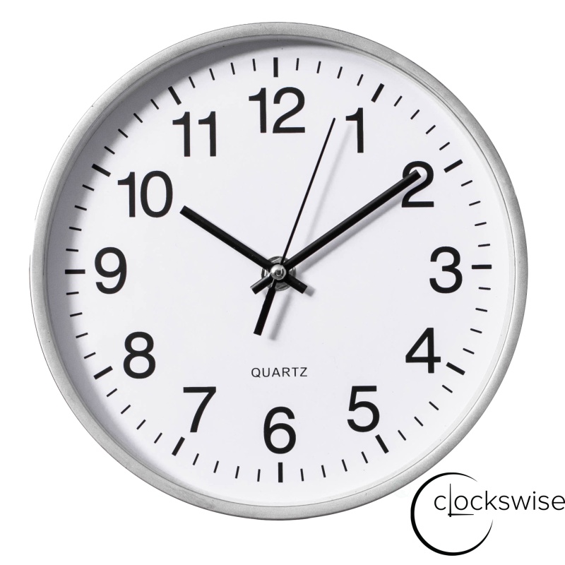 Clockswise Black Analog Clock – Silent, Non-Ticking For Wall, Office Desk, Table And Shelf, Battery-Operated Perfect For Home Office, Farmhouse Kitchen Decor, Bathroom, School And Bedroom Decor