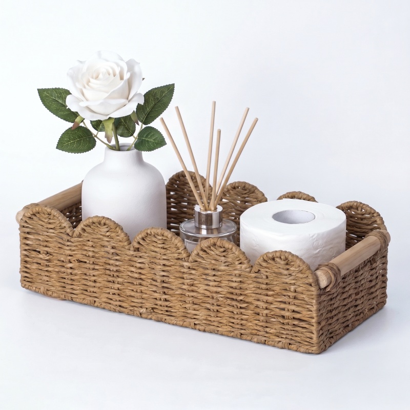 Wickerwise Toilet Paper Storage Basket For Bathroom Countertops