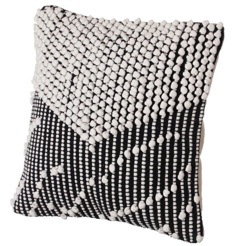 16" Decorative Handwoven Cotton Throw Pillow Cover With Embossed Dots