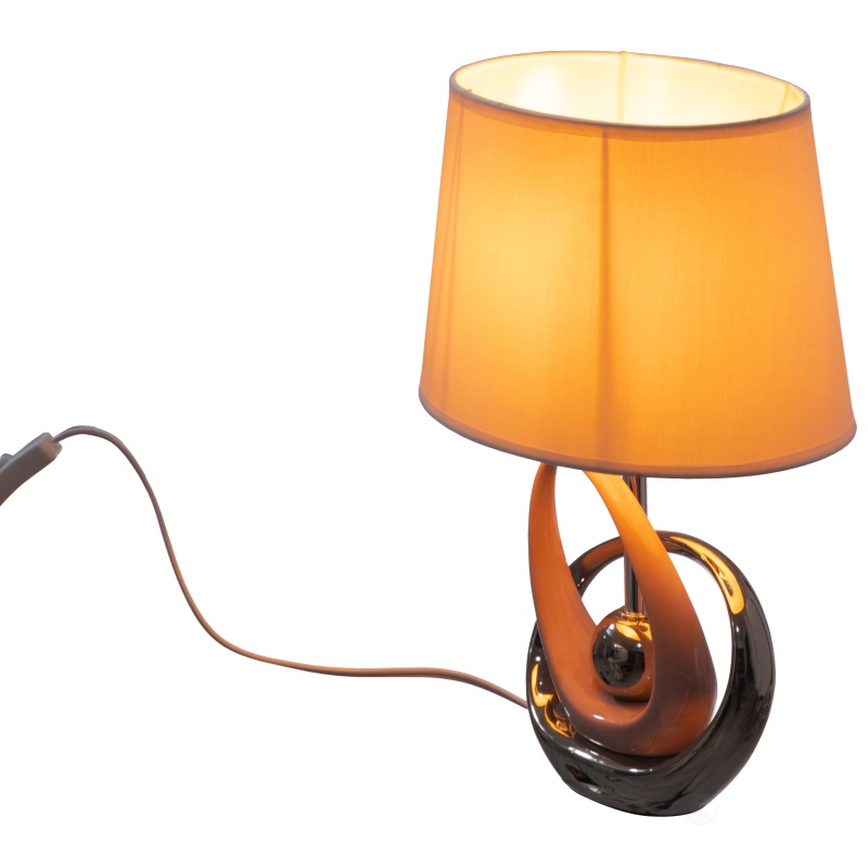 Decorative Ceramic Table Lamp with White Cotton Lampshade