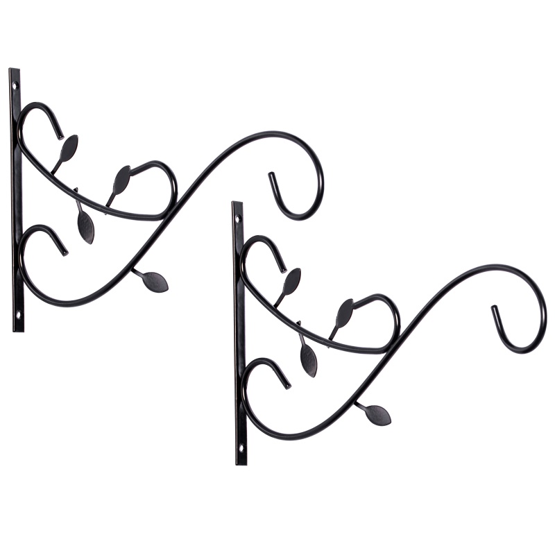 Decorative Metal Wall Mounted Hook For Hanging Plants, Bracket Hanger Flower Pot Holder, 2 Pack