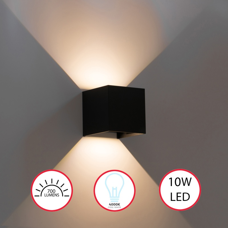 Modern Wall Sconce Led Waterproof Wall Lamp Aluminum With Adjustable Beam 10-Watt 4000K Cool White Indoor Outdoor For Bathroom Bedroom Corridor Living Room Stairs And Garden