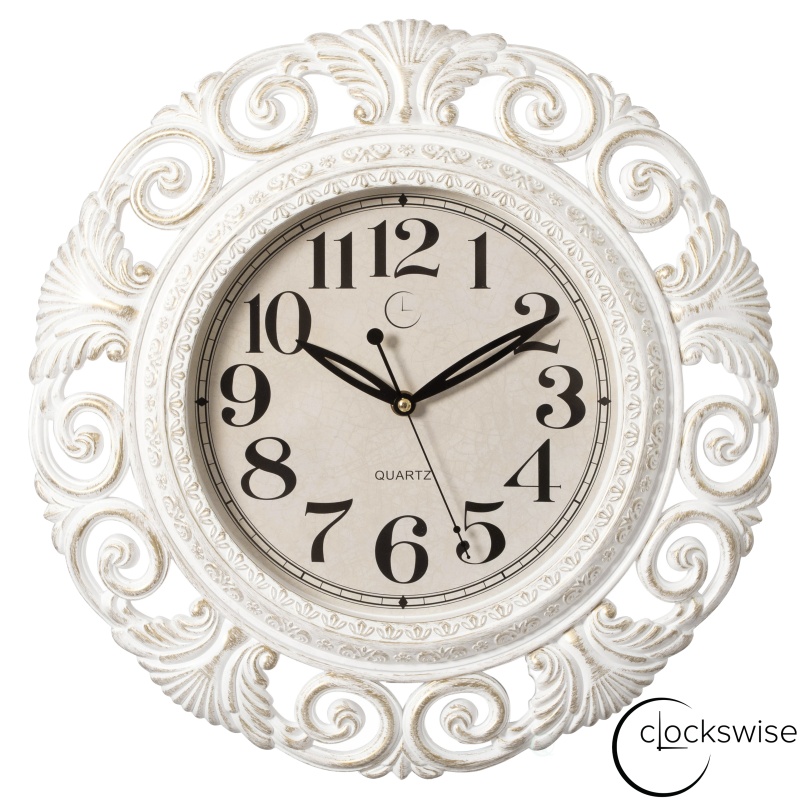 Clockswise Classic Round Decorative Hanging Wall Clock With Scroll Frame For Home Entryway Living Room Bedroom Kitchen Office Hotels & Restaurants