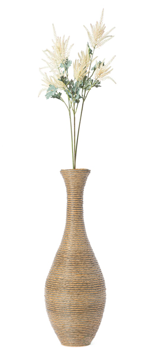 38-Inch Tall Artificial Rattan Floor Vase In Elegant Beige - Statement Piece For Living Room Decor, Entryway, Or Hallway - Versatile Home Accent