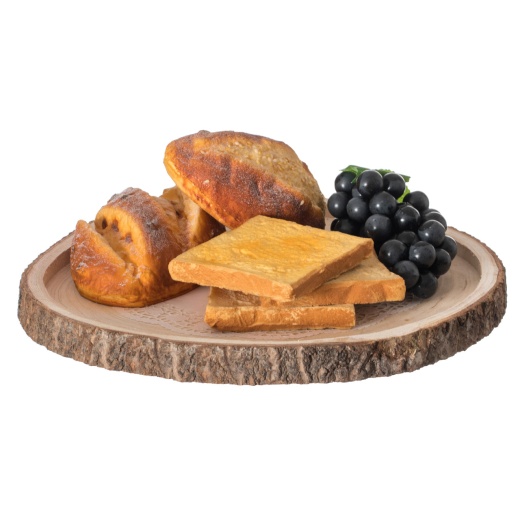 Natural Wooden Bark Round Slice Tray, Rustic Table Charger Centerpiece, 16" Diameter