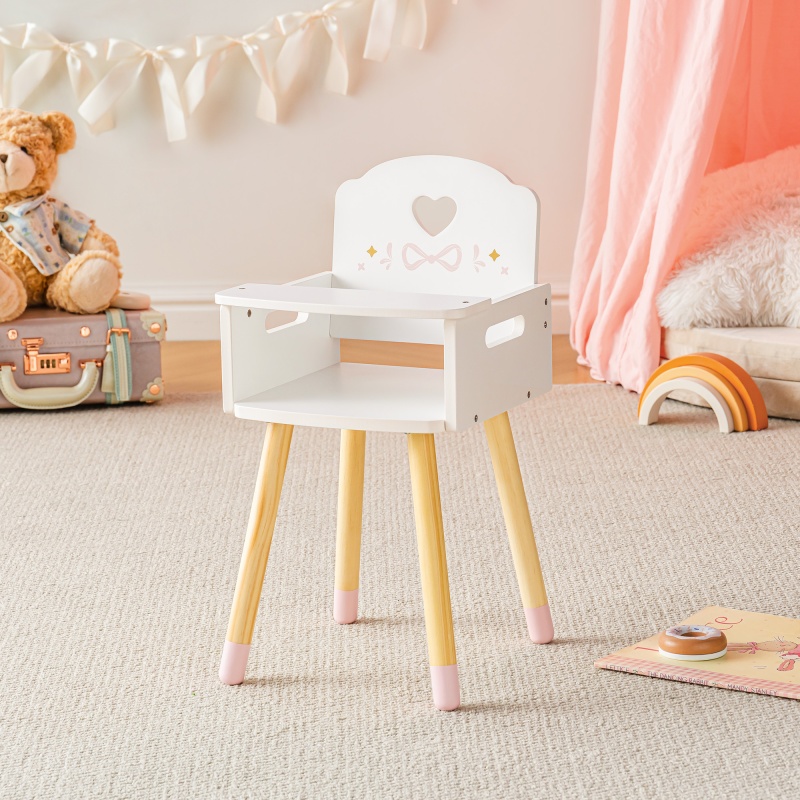 Robud Ballet Series - Baby Doll High Chair With Heart-Shaped