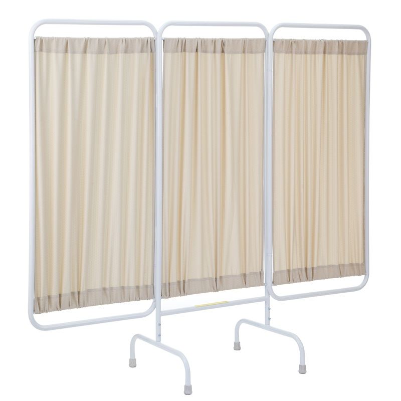 Stationary Antimicrobial Three Panel Privacy Screen