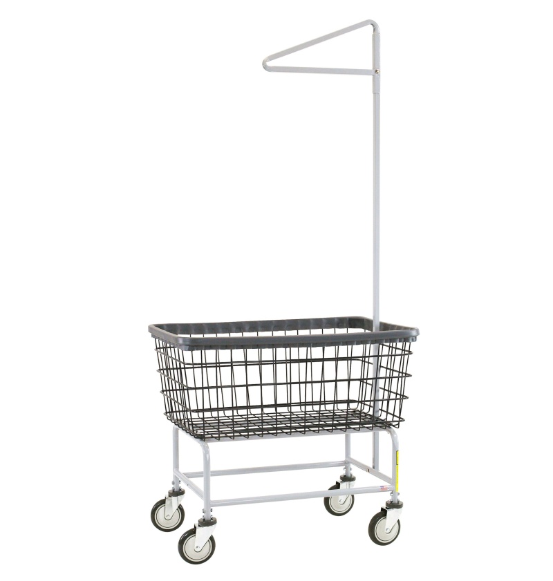 Dura-Seven™ Large Capacity Laundry Cart W/ Single Pole Rack