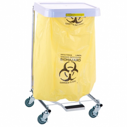 R&B Wire Infectious Linen Disposable Poly-Liner Bag, Yellow-Black Print (200/Case)