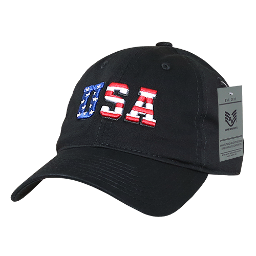 Relaxed Graphic Cap, Us Flag Letters,Blk