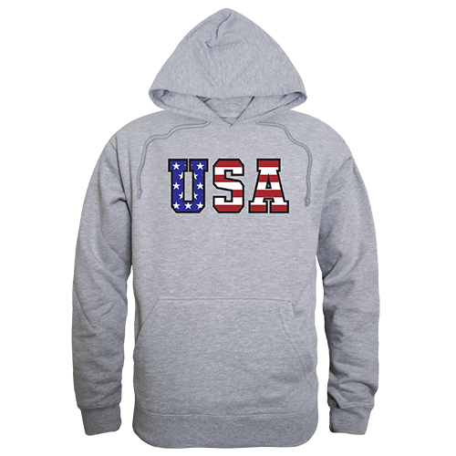 Graphic Pullover, Flag Text, H.Grey, Xl