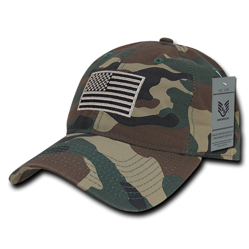 Relaxed Ripstop Cap, Usa Flag, Woodland