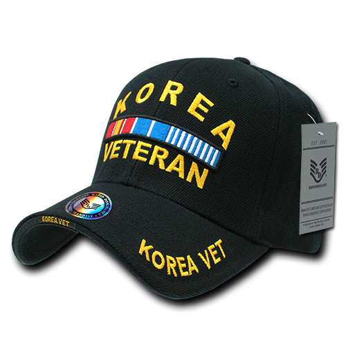 Deluxe Milit. Caps, Korea Vet, Black