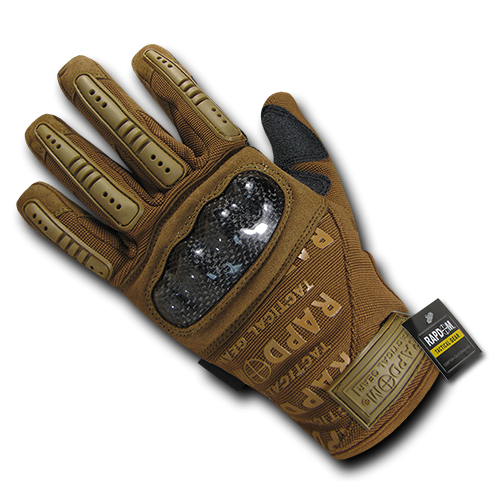 Carbon Fiber Combat Gloves, Coyote, Xl